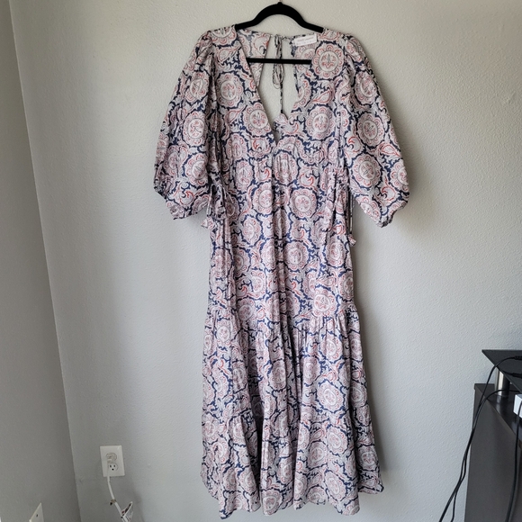 Chufy X MANGO Printed Maxi Dress, Size 6, Color White Paisley - Picture 7 of 16